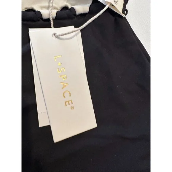 NWT L Space Anthropologie Black Cream Solstice Classic Bikini Bottom Sz S - Picture 4 of 13